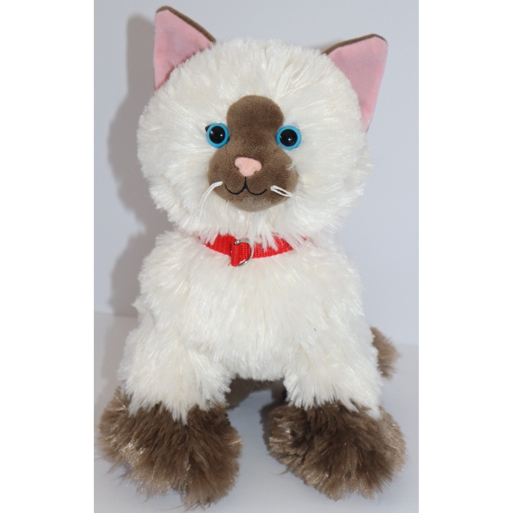 BUILD A BEAR Promise Pets White Brown Himalayan Siamese Plush Stuffed Cat